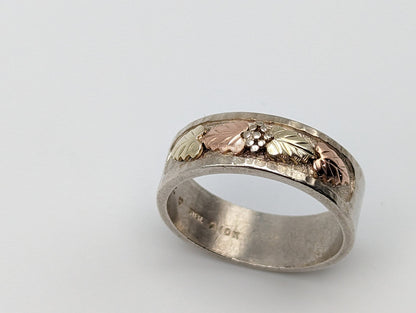 10k 12k Gold Sterling Silver Black Hills Gold Wesding Ring Band Sz 11 Sterling Silver Antique Gold Mens Signet Ring.