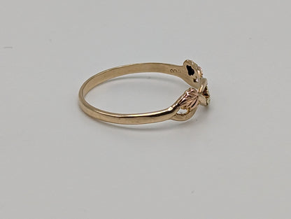 10k 12k Black Hills Gold Promise Ring. Infinity Twist Multi-tone Gold Signet Ring Black Hill Band. Rose Gold Flower Vine Ring.