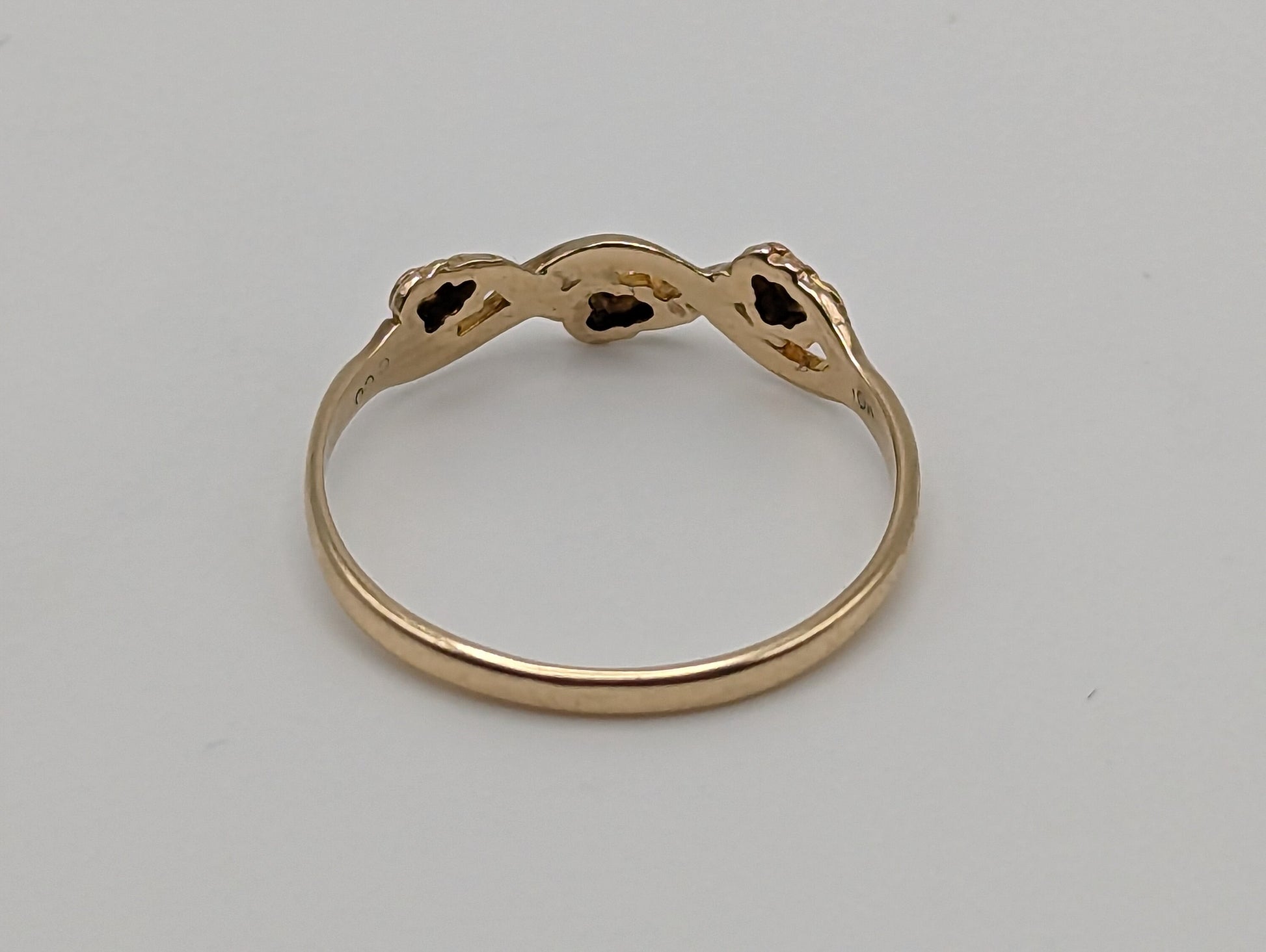 10k 12k Black Hills Gold Promise Ring. Infinity Twist Multi-tone Gold Signet Ring Black Hill Band. Rose Gold Flower Vine Ring.