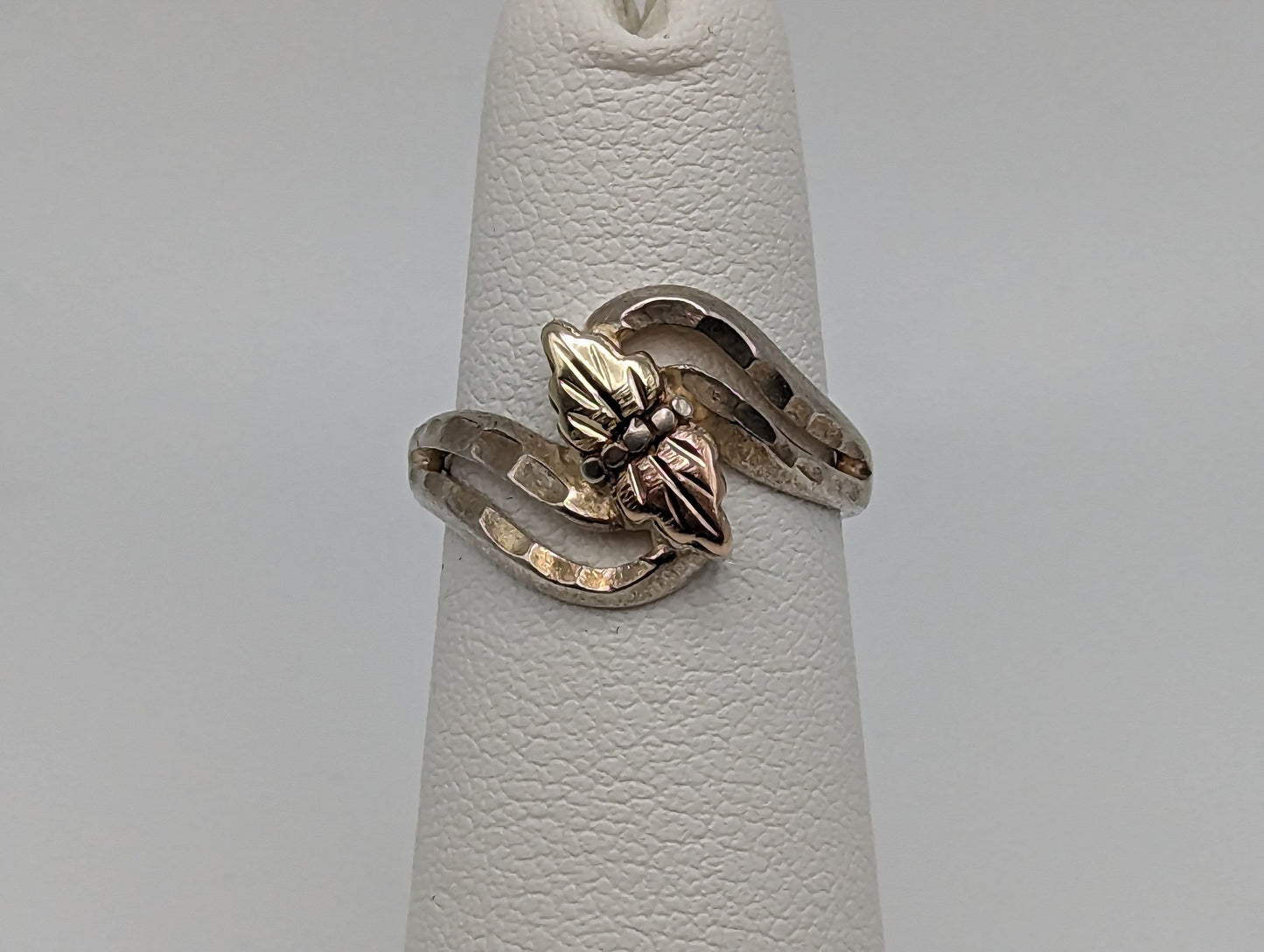 10k 12k Sterling Silver Leaf Black Hills Gold Promise Ring. Sterling Silver Antique Gold Leaf Ring Gold Leaf Ring.