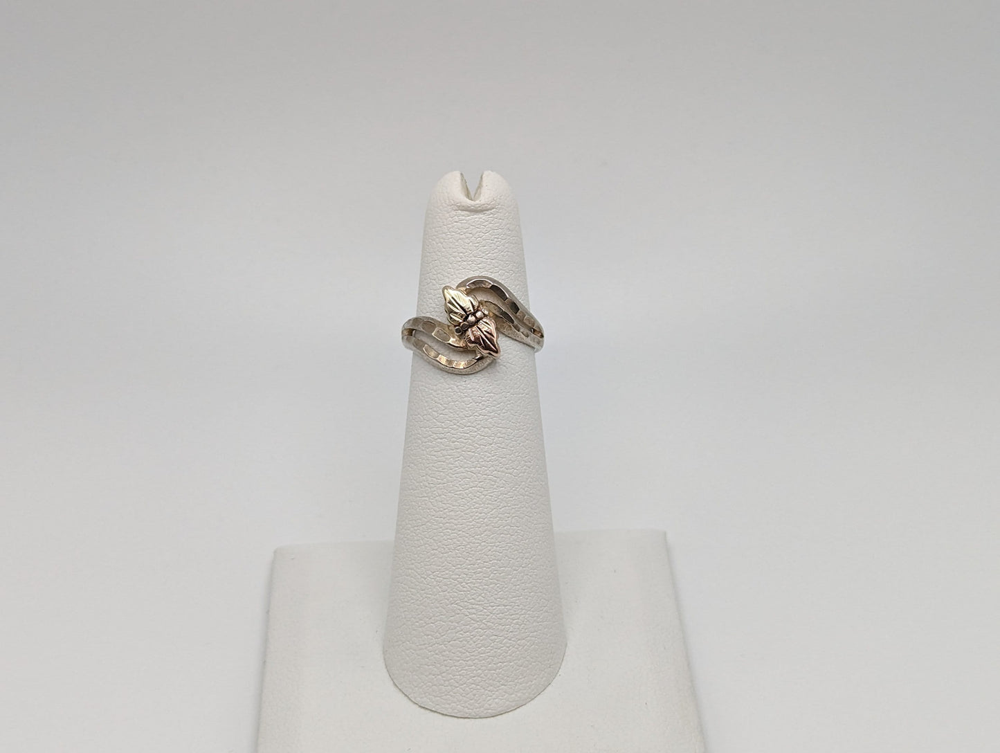 10k 12k Sterling Silver Leaf Black Hills Gold Promise Ring. Sterling Silver Antique Gold Leaf Ring Gold Leaf Ring.