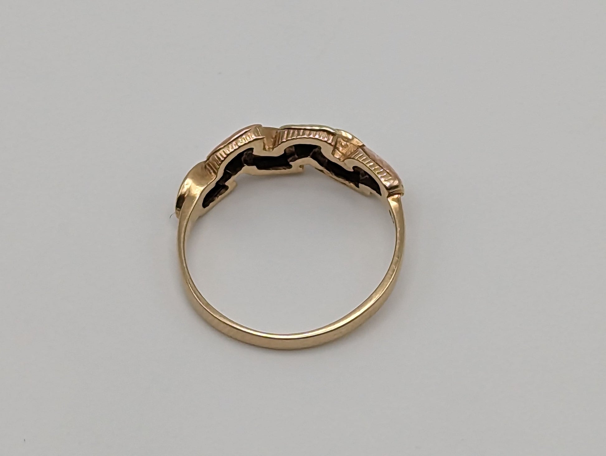 10k 12k Black Hills Gold Promise Ring Multi-tone Gold Black Hills Signet Ring 10k/12k Black Hill Band. Rose Gold Leaf Ring.