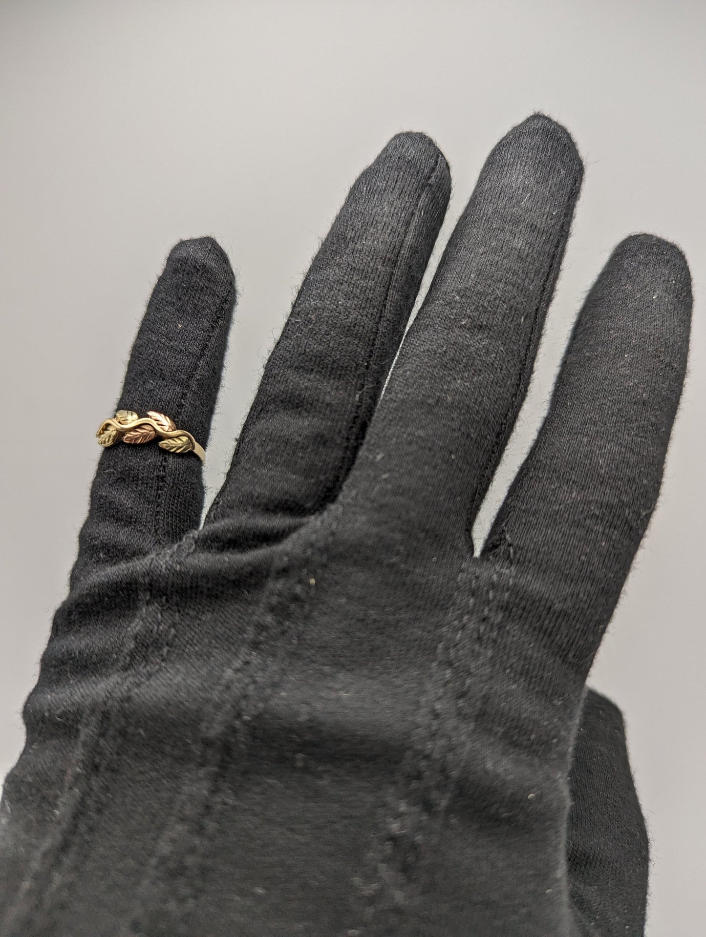 10k 12k Black Hills Gold Promise Ring Multi-tone Gold Black Hills Signet Ring 10k/12k Black Hill Band. Rose Gold Leaf Ring.