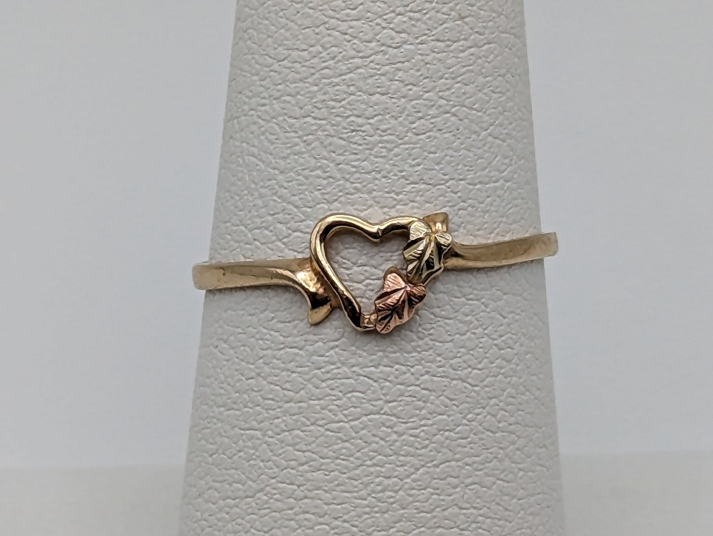 10k 12k Black Hills Gold Heart Promise Ring Multi-tone Gold Black Hills Heart Ring. 10k/12k Black Hill Band. Rose Gold Heart Vine Ring.