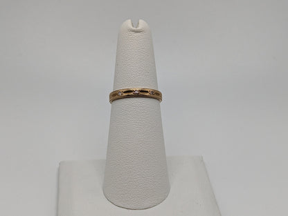 14k Yellow Gold Diamond Wedding Ring. 14k Yellow Gold Wedding Band. Antique 14k Wedding Ring.