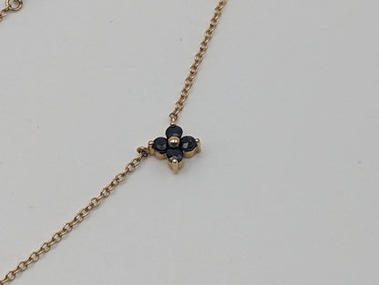 14k Yellow Gold Three Flower Pendant. 14k Yellow Gold Multi Gem Daisy Necklace 18 " necklace