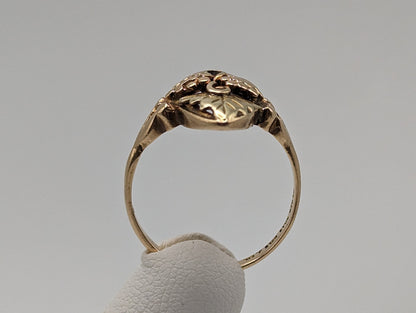 Black Hills Gold Ring 10k 12k Multi-tone Gold Black Hills Signet Ring. 10k/12k BHG Rose Gold Flower Vine Ring.
