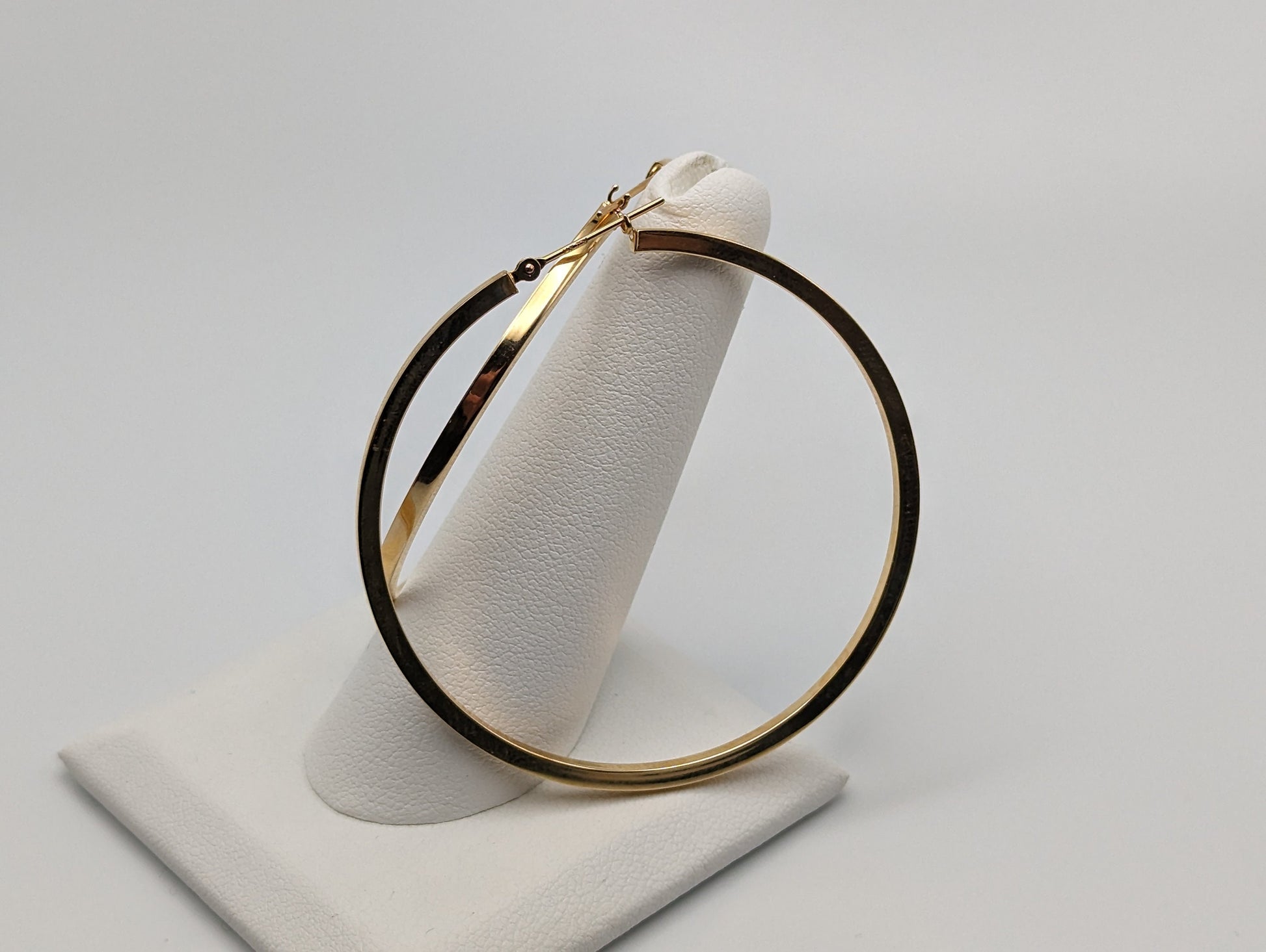 Large 2" 14k Gold 50 mm Hoop Earrings. XL Hoop Earrings Real Solid 14K Yellow Gold. Solid Gold Hoops.