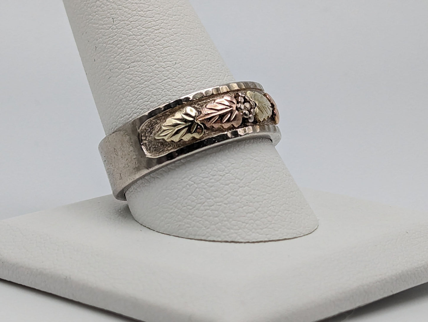 10k 12k Gold Sterling Silver Black Hills Gold Wesding Ring Band Sz 11 Sterling Silver Antique Gold Mens Signet Ring.