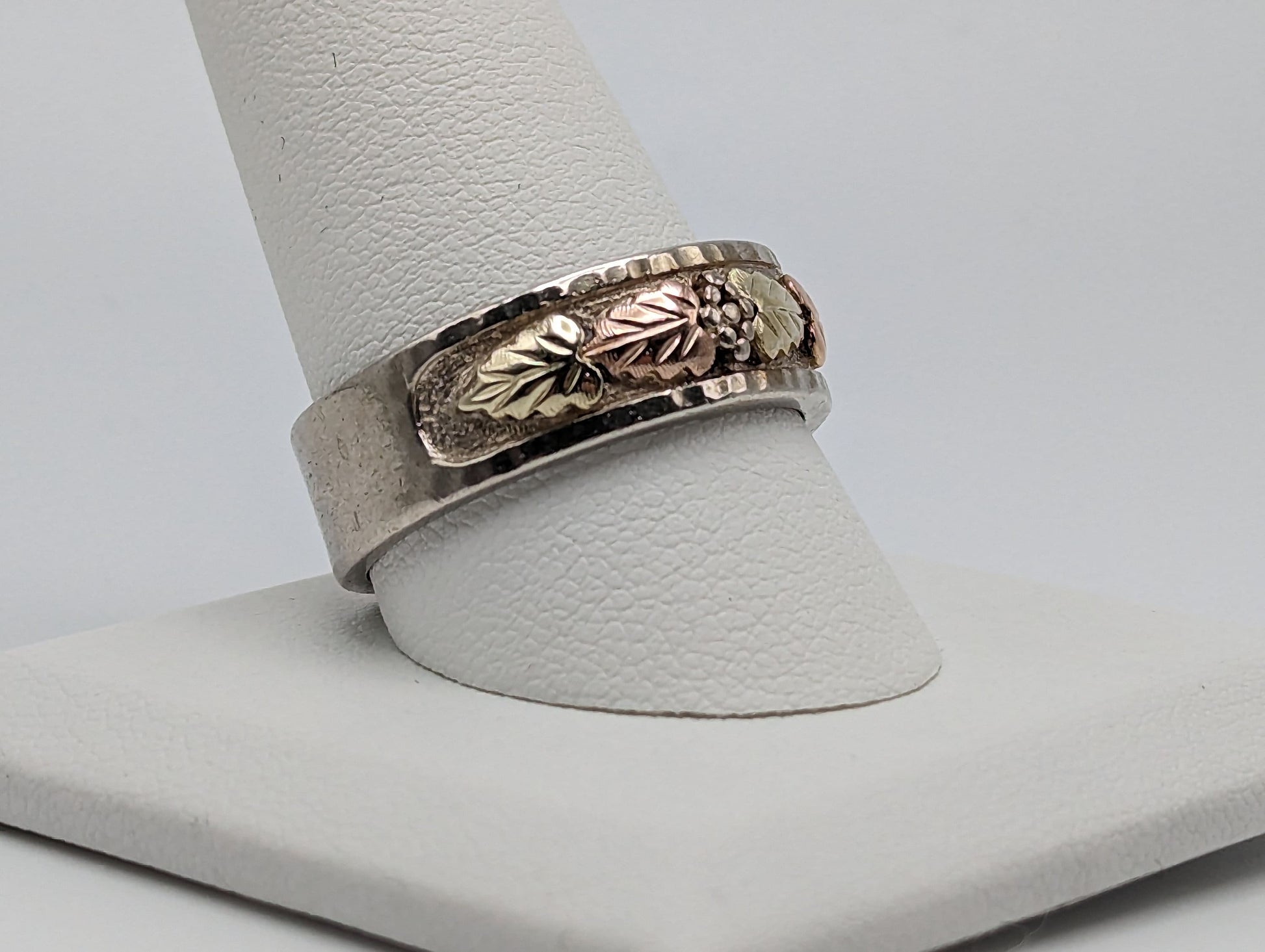 10k 12k Gold Sterling Silver Black Hills Gold Wesding Ring Band Sz 11 Sterling Silver Antique Gold Mens Signet Ring.