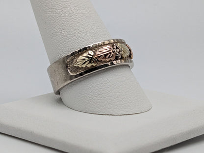 10k 12k Gold Sterling Silver Black Hills Gold Wesding Ring Band Sz 11 Sterling Silver Antique Gold Mens Signet Ring.