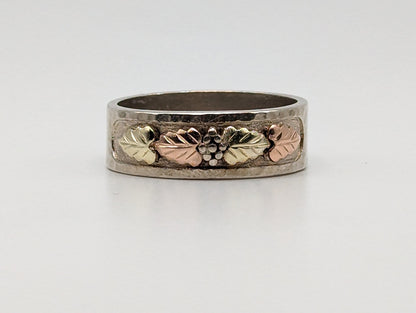 10k 12k Gold Sterling Silver Black Hills Gold Wesding Ring Band Sz 11 Sterling Silver Antique Gold Mens Signet Ring.