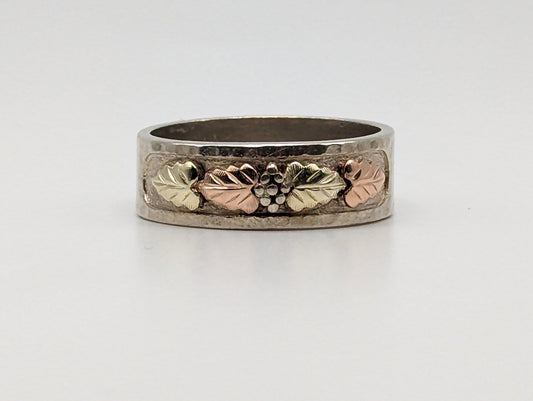 10k 12k Gold Sterling Silver Black Hills Gold Wesding Ring Band Sz 11 Sterling Silver Antique Gold Mens Signet Ring.