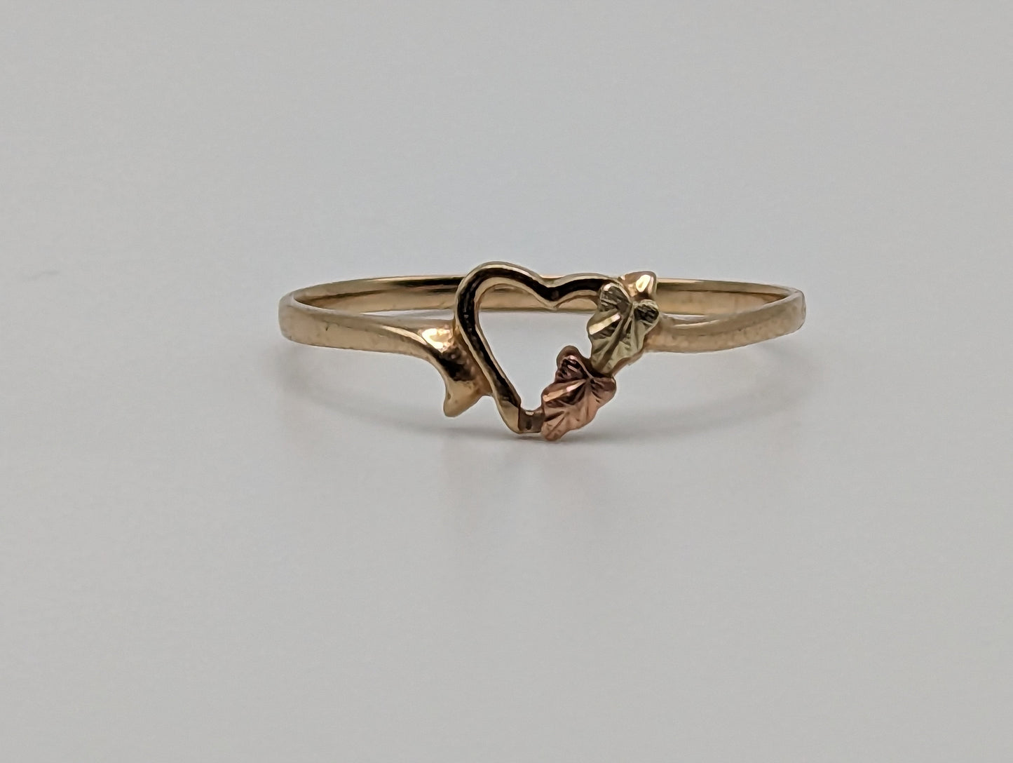 10k 12k Black Hills Gold Heart Promise Ring Multi-tone Gold Black Hills Heart Ring. 10k/12k Black Hill Band. Rose Gold Heart Vine Ring.