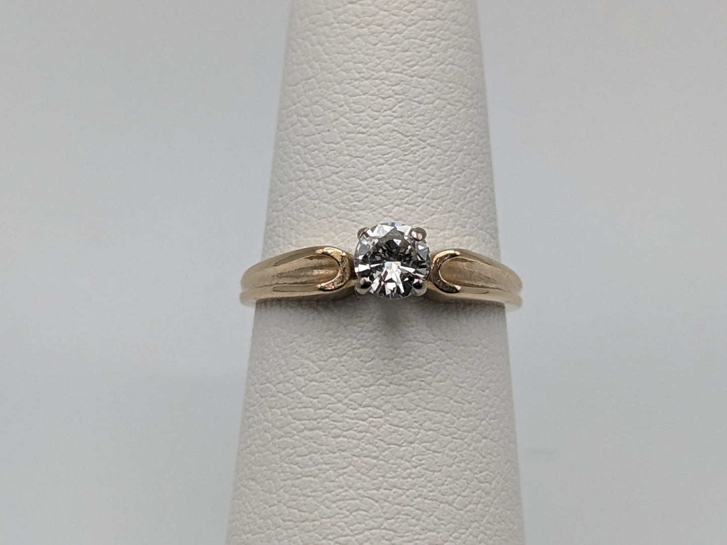 Antique 14k Gold .40ct Diamond Solitaire Engagement Wedding Band Ring