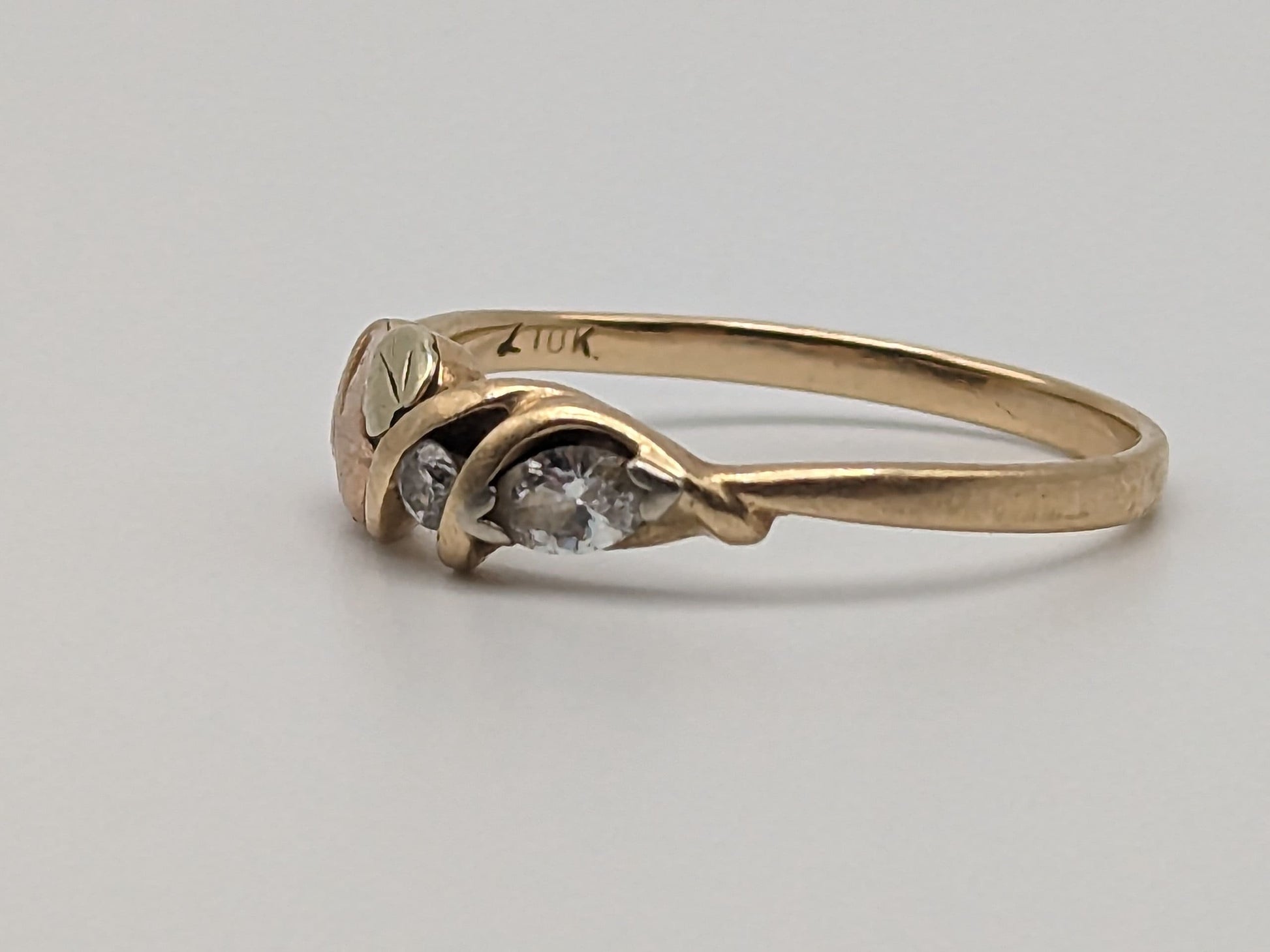 10k 12k Diamond Black Hills Gold Ring Multi-tone Gold Black Hills Engagement Ring Wedding Band Gold Diamond Ring