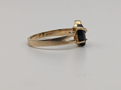 10k 12k Black Hills Gold Black Onyx Ring Leaf Vine Ring Womens wedding Band