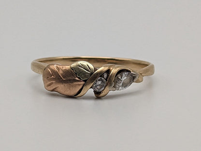 10k 12k Diamond Black Hills Gold Ring Multi-tone Gold Black Hills Engagement Ring Wedding Band Gold Diamond Ring
